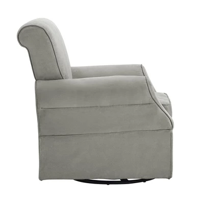 Baby Relax Emmie Swivel Glider & Ottoman Set - Gray Microfiber 6 Baby Relax Emmie Swivel Glider & Ottoman Set - Gray Microfiber - Image 4