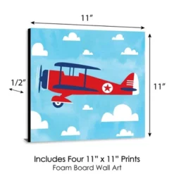 Big Dot Of Happiness Taking Flight - Airplane - Vintage Plane Kids Home Decor - 11 X 11 Inches Nursery Wall Art - Set Of 4 Prints For Baby's Room -Baby Products Store GUEST 023d677c b64d 4e74 896c a229428d042b