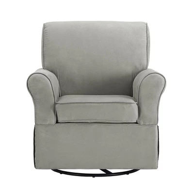 Baby Relax Emmie Swivel Glider & Ottoman Set - Gray Microfiber 4 Baby Relax Emmie Swivel Glider & Ottoman Set - Gray Microfiber - Image 2