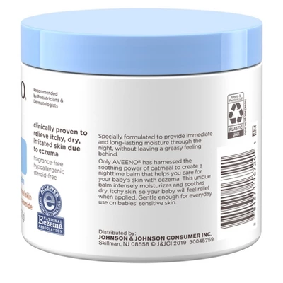 Aveeno Baby Eczema Therapy Nighttime Moisturizing Balm, Soothes & Relieves Dry, Itchy Skin -11oz 7 Aveeno Baby Eczema Therapy Nighttime Moisturizing Balm, Soothes & Relieves Dry, Itchy Skin -11oz - Image 5