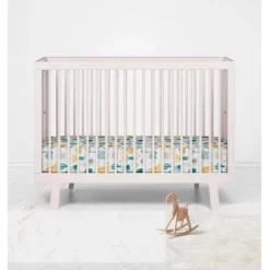 Bacati - Little Dino Boys Teal/Yellow Muslin 100 Percent Cotton Muslin Universal Baby US Standard Crib Or Toddler Bed Fitted Sheet -Baby Products Store GUEST 068e18cd 02ff 4b04 a326 04ddd2b9ad44