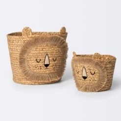 Braided Water Hyacinth Medium Round Storage Basket - Lion - Cloud Island™ -Baby Products Store GUEST 08251bcd 8684 4dda 85d5 7e48aef06926