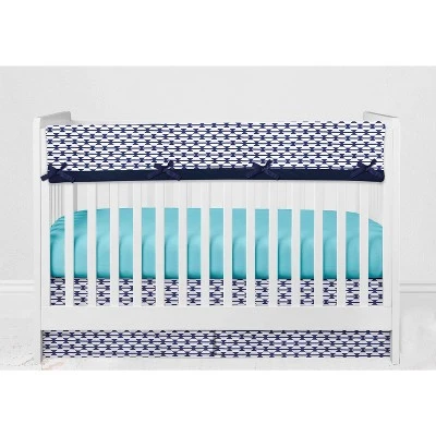 Bacati - Liam Aqua Orange Navy 6 Pc Crib Bedding Set With Long Rail Guard Cover 9 Bacati - Liam Aqua Orange Navy 6 Pc Crib Bedding Set With Long Rail Guard Cover - Image 7