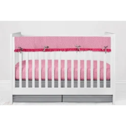 Bacati - Elephants Pink/Fuschia/Gray 6 Pc Crib Bedding Set With Long Rail Guard Cover -Baby Products Store GUEST 0a052e3f 15ca 4240 8953 14c7a6a02024