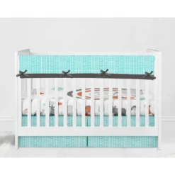 Bacati - Jungle Safari Aqua Orange Gray 10 Pc Crib Bedding Set With Long Rail Guard Cover -Baby Products Store GUEST 0c4119b6 0ed1 42c1 b2ab f0be5de44942