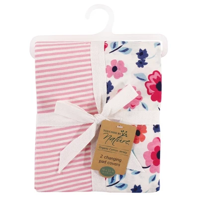 Touched By Nature Baby Girl Organic Cotton Changing Pad Cover, Garden Floral, One Size 3 Touched By Nature Baby Girl Organic Cotton Changing Pad Cover, Garden Floral, One Size