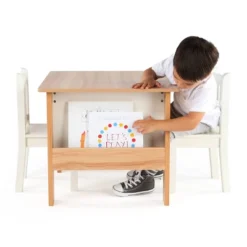3pc Journey Collection Table And Book Rack With Chairs Natural/White - Humble Crew -Baby Products Store GUEST 0fd0956f c507 4771 943b f2b2b5c18b69