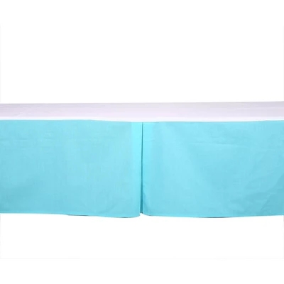Bacati - Solid Aqua Crib/Toddler Bed Skirt 4 Bacati - Solid Aqua Crib/Toddler Bed Skirt - Image 2