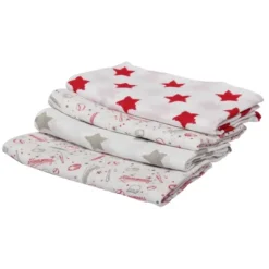 Bacati - Baseball Red/Gray Muslin Swaddling Blankets Set Of 4 -Baby Products Store GUEST 11718791 4a95 4a44 b639 14fe925aaefe