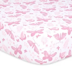 The Peanutshell Pink Butterfly 4-Pack Crib Fitted Sheet Set In Pink/White -Baby Products Store GUEST 14914a49 98a8 45ff 9955 77f59cb358a9
