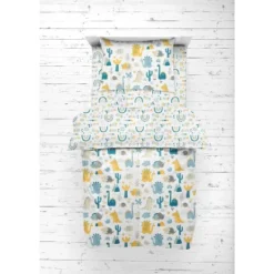 Bacati - Little Dino Boys Teal/Yellow Muslin 5 Pc Toddler Bedding Set With Dec Pillow -Baby Products Store GUEST 17f988a4 8081 4a5a adfc dc01dfe582a6