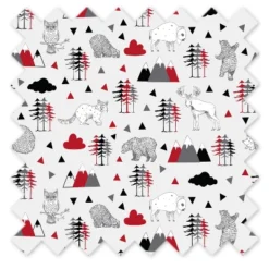 Bacati - Woodlands Red Black Gray 3 Pc Cotton Toddler Bed Sheet Set -Baby Products Store GUEST 2615b858 3864 48ec b613 8bacac9521a5