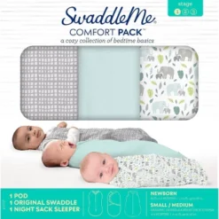 SwaddleMe By Ingenuity Comfort Pack Baby Elephant Baby Swaddle Wrap - S - 0-3 Months - 3pk -Baby Products Store GUEST 299abd26 96fd 4a2c af38 0711032fd79e