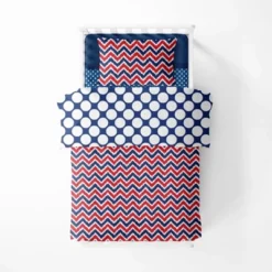 Bacati - MixNMatch Navy Red Chevron Dots 3 Pc Toddler Sheet Set -Baby Products Store GUEST 2a445cea 51bc 4b0c a539 4e4157f3e01a