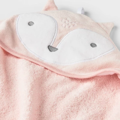 Baby Fox Hooded Bath Towel - Cloud Island™ Pink 4 Baby Fox Hooded Bath Towel - Cloud Island™ Pink - Image 2