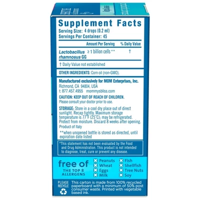Mommy’s Bliss Mommy's Bliss Baby Probiotic Everyday - 0.34oz (45 Servings) 9 Mommy’s Bliss Mommy's Bliss Baby Probiotic Everyday - 0.34oz (45 Servings) - Image 7