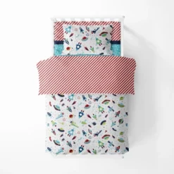 Bacati - Airspace Aqua Navy Green Red 4 Pc Toddler Bedding Set -Baby Products Store GUEST 36e39220 ec36 47f5 b62b 066e26044446