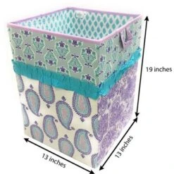 Bacati - Isabella Paisley Aqua/Lilac/Purple Collapsible Laundry Hamper 9 Bacati - Isabella Paisley Aqua/Lilac/Purple Collapsible Laundry Hamper -Baby Products Store GUEST 3776941e 3be5 40e0 b103 5e5ffe0b98ec