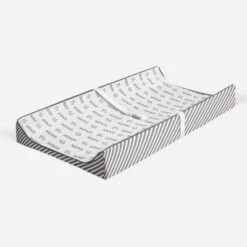 Bacati - Love Gray/White Kisses N Hugs Changing Pad Cover