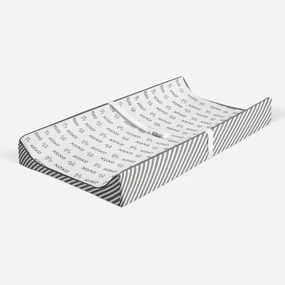 Bacati - Love Gray/White Kisses N Hugs Changing Pad Cover 3 Bacati - Love Gray/White Kisses N Hugs Changing Pad Cover