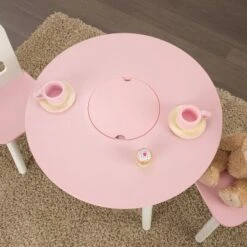 Round Storage Table And Chair Set White/Pink - KidKraft -Baby Products Store GUEST 42055e7d 6434 46fd 90aa ba5e37d35e40