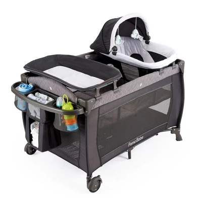 Pamo Babe Foldable Portable Nursery Center Foldable Bassinet Play Yard Crib Sleeper With 2 Wheels, Changing Table, And Carry Bag, Gray 6 Pamo Babe Foldable Portable Nursery Center Foldable Bassinet Play Yard Crib Sleeper With 2 Wheels, Changing Table, And Carry Bag, Gray - Image 4