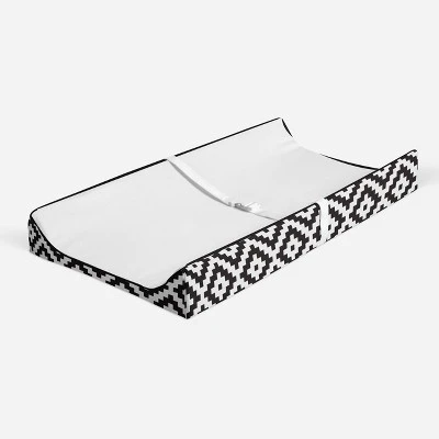 Bacati - Love Black/White Diamond Plush Changing Pad Cover 3 Bacati - Love Black/White Diamond Plush Changing Pad Cover