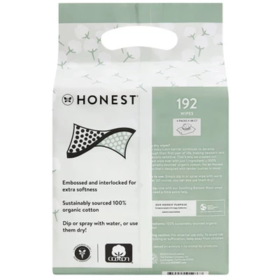 The Honest Company 100% Organic Cotton Dry Wipes - 192ct 3 The Honest Company 100% Organic Cotton Dry Wipes - 192ct