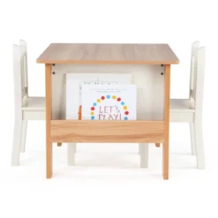 3pc Journey Collection Table And Book Rack With Chairs Natural/White - Humble Crew -Baby Products Store GUEST 4ad23b2a cec5 44b7 8173 fb022ba87219