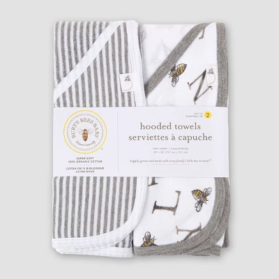 Burt's Bees Baby Burt's Bees Baby® Set Of 2 A-Bee-C Hooded Towels - Gray 3 Burt's Bees Baby Burt's Bees Baby® Set Of 2 A-Bee-C Hooded Towels - Gray