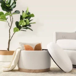 Babyletto Naka Storage Ottoman With Light Wood Base - Greenguard Gold Certified -Baby Products Store GUEST 533dbfa8 5f15 4e08 aa73 12644dbcd209