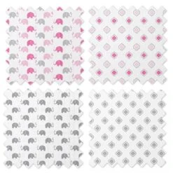 Bacati - Elephants Pink/Gray Muslin Swaddling Blankets Set Of 4 -Baby Products Store GUEST 55dfe122 3387 4f91 9500 c7901b5ec443