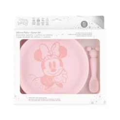 Bumkins 2pc Minnie Mouse Feeding Set - Salmon Pink -Baby Products Store GUEST 564c06c9 8a3c 4ae4 95cb 13d65eee11e0