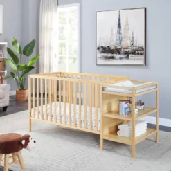 Suite Bebe Palmer 3-in-1 Convertible Island Crib And Changer Combo - Natural