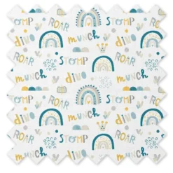 Bacati - Little Dino Boys Teal/Yellow Muslin 5 Pc Toddler Bedding Set With Dec Pillow -Baby Products Store GUEST 59cac790 e65b 4f07 842c 0c2558749dee