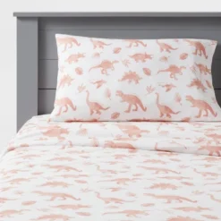 Dinosaur Cotton Kids' Sheet Set Pink - Pillowfort™ -Baby Products Store GUEST 5f72dc08 f306 451f 8b41 5448571be6f9