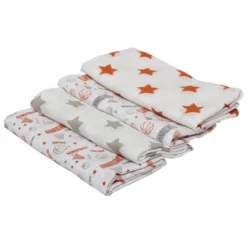 Bacati - Basketball Orange/Gray Muslin Swaddling Blankets Set Of 4 -Baby Products Store GUEST 60f2f0d5 6ff0 4bd2 ac5b 5b0002621ca1