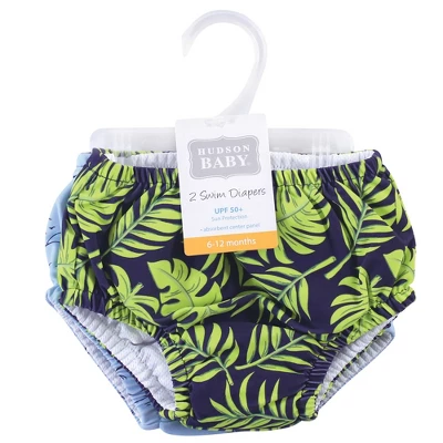 Hudson Baby Infant And Toddler Boy Swim Diapers, Tropical Leaves 3 Hudson Baby Infant And Toddler Boy Swim Diapers, Tropical Leaves