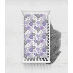 Bacati - Watercolor Floral Purple Gray 4 Pc Crib Bedding Set With Diaper Caddy -Baby Products Store GUEST 6737eee1 e672 4090 bd37 d4bdca018f17 1