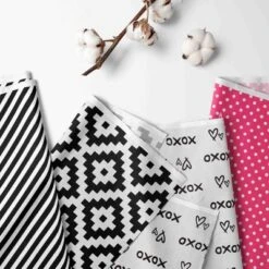 Bacati - Love Black Fuschia 10 Pc Crib Bedding Set With Long Rail Guard Cover