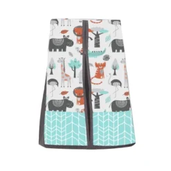 Bacati - Jungle Safari Aqua Orange Gray 10 Pc Crib Bedding Set With Long Rail Guard Cover -Baby Products Store GUEST 7137b73b 708a 482a 86da 950c3d90a2c6