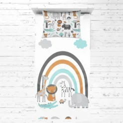 Bacati - Jungle Safari Animals Aqua/Orange/Gray 5 Pc Cotton Toddler Bedding Set 16 Bacati - Jungle Safari Animals Aqua/Orange/Gray 5 Pc Cotton Toddler Bedding Set -Baby Products Store GUEST 768badb2 100b 425e ac0d df60f585e741