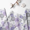 Bacati - Floral Printed Purple Gray 100 Percent Cotton Universal Baby US Standard Crib Or Toddler Bed Fitted Sheet