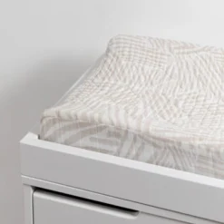 Babyletto Oat Stripe Quilted Muslin Changing Pad Cover