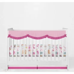 Bacati - Little Dino Girls Fuchsia/Aqua Muslin 5 Pc Crib Bedding Set With Long Crib Rail Guard Cover -Baby Products Store GUEST 9a3fa6b4 2a3b 45f8 9ad3 96f49422d79d