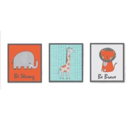 Bacati - Jungle Safari Aqua Orange Gray 10 Pc Crib Bedding Set With Long Rail Guard Cover -Baby Products Store GUEST 9a74f0f9 dd0c 46e2 adf8 621638d787a7