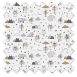 Bacati - Woodlands Gray/Beige Neutral Cotton Crib/Toddler Neutral Cotton Crib Skirt