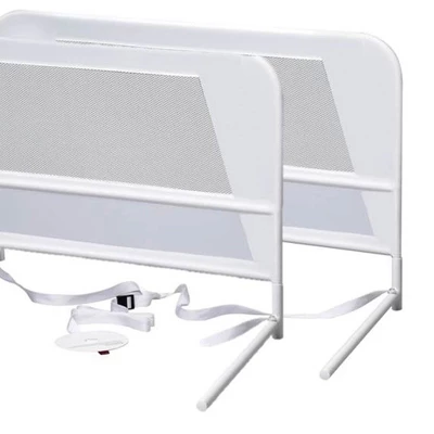 KidCo Mesh And Steel Double Pack Telescopic Toddler Child Bed Rail Guard, White 3 KidCo Mesh And Steel Double Pack Telescopic Toddler Child Bed Rail Guard, White
