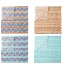 Bacati - Liam Aztec Print Aqua/Orange/Navy Triangles Muslin Swaddling Blankets Set Of 4