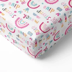 Bacati - Little Dino Girls Fuchsia/Aqua Muslin 5 Pc Crib Bedding Set With Long Crib Rail Guard Cover -Baby Products Store GUEST a3e970a3 3d38 47a1 9dc6 771723a9dc10